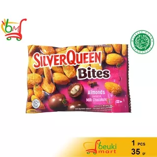 SilverQueen Bites Almond Coklat Ceres Mini Isi Kacang Almond - 35gr