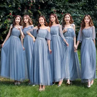 Gaun Pengiring Pengantin Wanita 2022 Baru Versi Korea Panjang Peri Temperamen Sister Group Pacar Gaun Pengiring Pengantin Gaun Wisuda