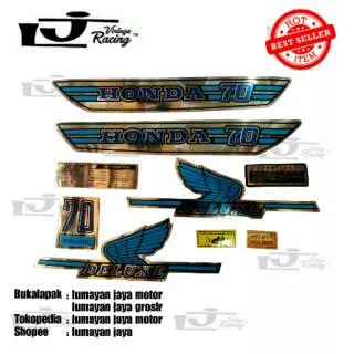 Striping c70 stiker c70 strip c70 sticker honda c70 warna biru silver