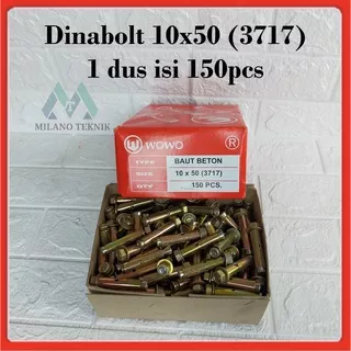 Dinabol 10x50(3717) isi 150pcs dinabolt 10mm x 50mm baut beton wowo baut tanam