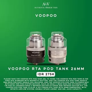 Voopoo RTA Pod Tank 26MM By Voopoo Tech 100% Authentic - AT