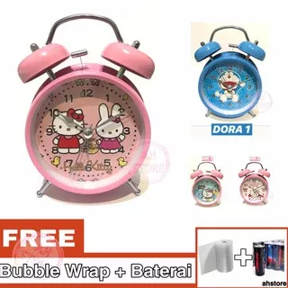 Jam Weker Karakter Hello Kitty / Jam Beker Karakter Doraemon / Hello Kitty / Dora / Jam Weker 10cm