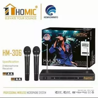 Mic / Microphone HOMIC Double Wireless HM-306 HM306 VHF Series PROMO