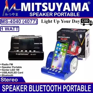 Speaker Bluetooth Mitsuyama MS-4040 Seri 4077 Hi Fi Fm Radio Speaker Portable Mp3 Player / Usb / Memori / AUX Speaker Mitsuyama Super Bass