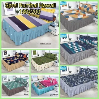 Sprei Rumbai Hawaii King 180x200 No 1 / 6 kaki Satu Produk dengan My Love - Motif Kembang Dewasa Bunga Minimalis Seprei Murah Terbaru Ori