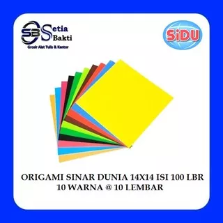 SINAR DUNIA Origami 14 x 14 Isi 100 Lbr - Kertas Warna / Lipat / Hias Sidu - 1 Pak