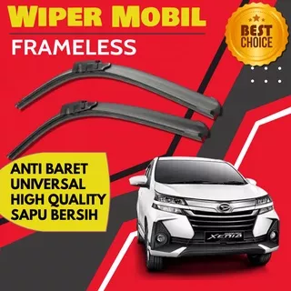 WIPER MOBIL DAIHATSU XENIA 1 SET (SEPASANG) KARET WIPER MOBIL  WIPER FRAMELESS WIPER KACA MOBIL WIPER KACA JENDELA AKSESORIS MOBIL ASESORIS MOBIL WIPER BLADE BANANA WIPER SEPASANG