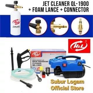 (Paket) QL 1900 + Foam Lance + Connector Jet Cleaner H&L Mesin Steam Listrik Cuci Mobil Motor