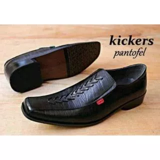 Sepatu pria kickers sersan pantofel formal kerja ngantor formal kulit sapi asli premium motif serat