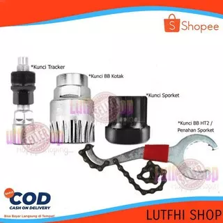 Kunci Sepeda Paket Hemat. Kunci BB HT2 - Kunci Penahan Sproket - Kunci BB Kotak Toolkit Sepeda Lengkap