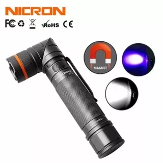 NICRON | B75 | Rechargeable Twist Flashlight 90 Deg | Senter Magnet