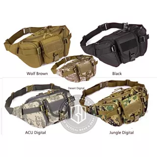 Tas Pinggang Tactical Military Waisted Bag Multifungsi Outdoor Pack Nylon Best Quality Import T08