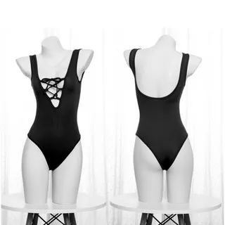 LI-105 black white swimsuit baju renang bikini jepang beach bal summer seksi sexy cosplay