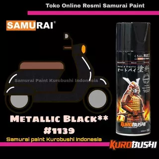 Samurai Paint METALLIC BLACK 1139 Warna Hitam Metalik Kasar Cat Semprot Aerosol Samurai