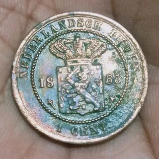Koin 1 Cent Nederland Indie 1855 Key Date