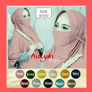 Kerudung Khimar Hijab Instan Jersey Niqob Siti Aisyah Ped / Qiara Hijab Official