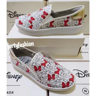 NEVADA DISNEY Sneakers Motif Kartun Mickey Minnie Putih Kombinasi Brand Matahari Original