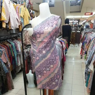dress wanita batik alicia/Dress batik sexy+one shoulder