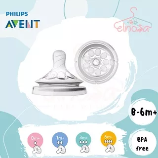 Philips Avent Teat Natural Newborn 0m Plus 2 SCF651/23, SCF652/23, SCF653/23, SCF654/23 | Dot Botol Susu Bayi Anti Sedak