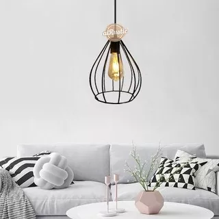 Lampu gantung besi hias model Bengkuang dekorasi rumah cafe design minimalis -paket komplit bengkuang