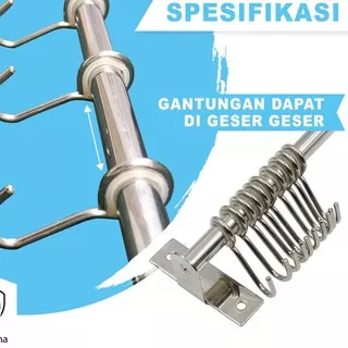 ? Gantungan Panci Kapstok Dapur Stainless Geser Minimalis Gantungan Dapur Gantungan Panci Dapur ?