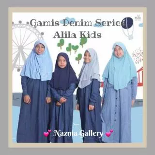 New Gamis Denim Series Kids ALILA KIDS | Daily Gamis Anak Syari | Gamis Anak Bahan Denim Polos