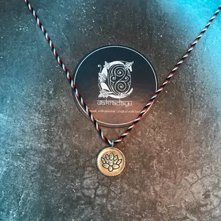 Kalung Tridatu Liontin Bunga Teratai Lotus Silver asli khas Bali Original