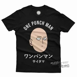 Tshirt Saitama One Punch Man Black Kaos Anime Manga premium Cotton 24s
