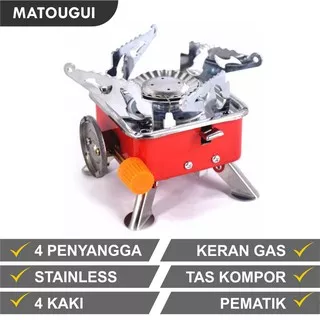 Kompor Portable Model Kembang Mawar Perlengkapan Masak Cooking Set Peralatan Masak Outdoor Praktis