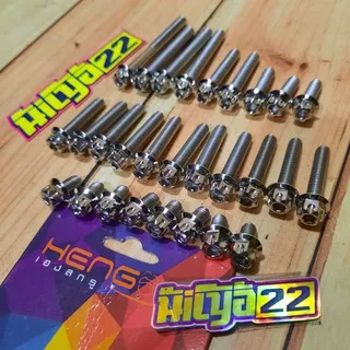 baut probolt KR 150 bak mesin ninja R RR SS ZX stainless chrome 2 kunci heng thailand cover engine