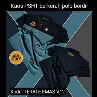 Kaos PSHT SH Terate berkerah polo bordir kode V12 V13 V14 TERATE EMAS