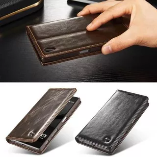 CASEME XPERIA Z5 PREMIUM Flip Cover Leather Case Flipcover Wallet Slot Card dompet kulit Z5 PLUS Z5+