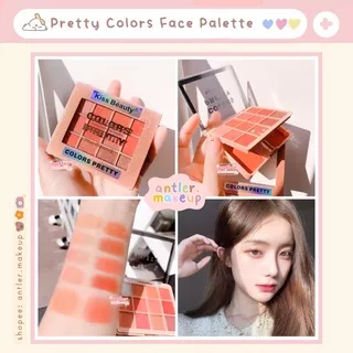 [PILIH VARIAN] 15in1 Pretty Colors Face Palette Eyeshadow Blush Highlighter Kuas Cermin