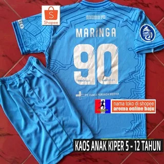 SETELAN KAOS AREMA ANAK  JERSEY AREMA FC 2022  KIPER BIRU MUDA AREMA ONLINE