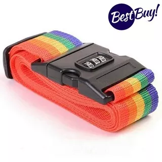 belt koper / sabuk koper / warna pelangi kunci 3 digit - TALI KOPER PASSWORD - BAHAN NYLON