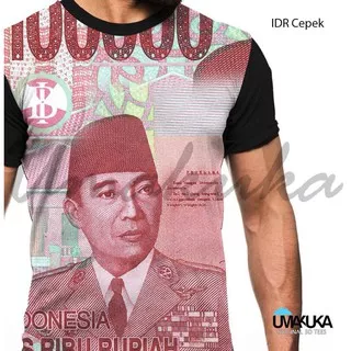 kaos baju tshirt  3d fullprinting umakuka motif uang soekarno lama unik keren murah premium original