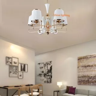 Lampu gantung minimalis kaca ruang tamu/ruang makan tipe 7618/5 putih