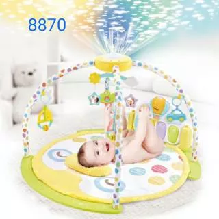 BABY PIANO PLAYGYM AND PLAYMAT WITH STAR PROJECTOR AND MOBILE I BABY GYM AND ACTIVITY | TOYS FOLDING