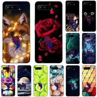 For ASUS ROG Phone 5 I005DA I005DB Pro Ultimate ZS673KS Phone case Fashion Printing Cute Cat Flower Soft TPU Phone Cover