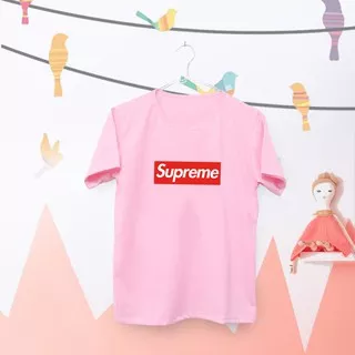 Kaos Oblong BRI Kaos Distro SA Kaos Wanita Lengan Pendek Supreme Warna Pink