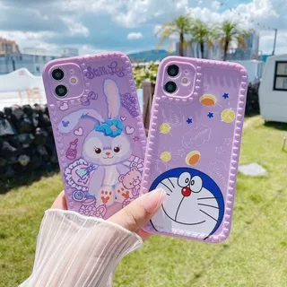Ftd Purple Doraemon & StellaLou Purple Soft Silicone Case hp Apple iPhone 13 Pro Max iPhone 6 6S 7 8 Plus XS XR 11 Pro Max Casing OPPO A1K C11 C20 C20A C12 C15 C25 C21 VIVO Y21 Y21S Y33S Y51 V20 SE V21