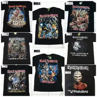 Kaos Iron Maiden Tshirt Metal Rock Band Black Label