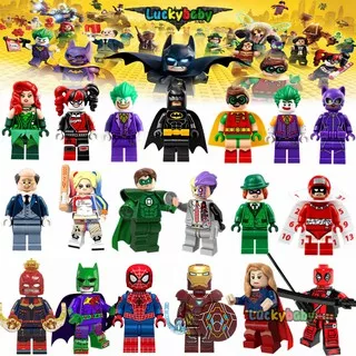 Mainan Balok Bangunan Lego Minifigures Joker Robin Harley Quinn Catwoman Spiderman Deadpool DC Super Heroes