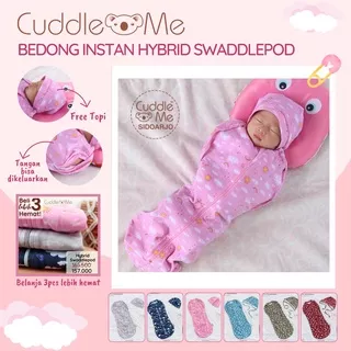 Cuddle Me Bedong Bayi Instan Topi Hoodie Cuddleme Hybrid Swaddlepod Swaddle Selimut / Cuddle Me Hybrid SwaddlePod + Topi Set Bedong Instan Bayi Modern Praktis CuddleMe Swaddle Pod