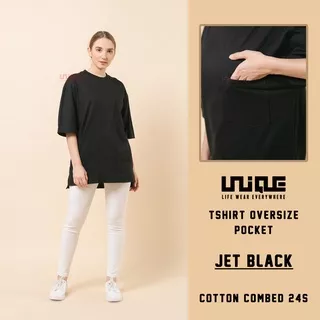 UNIQUE - (Pocket Series) Kaos Oversize Pocket Jet Black