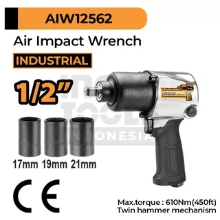 Air Impact Wrench (1/2) INGCO AIW12562 Sok Socket Buka Baut Pneumatic Angin
