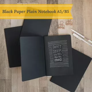 Black Paper Plain Notebook A6/A5/B5