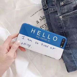 Hello I`m Tired Blue White Word Tumblr Soft Case iPhone 6/ 6+/ 6s/ 6s+/ 7/ 7+/ 8/ 8+/ X