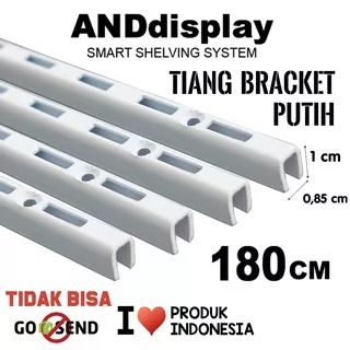 TIANG BRACKET PUTIH 180CM BRAKET PENYANGGA RAK DISPLAY KACA KAYU