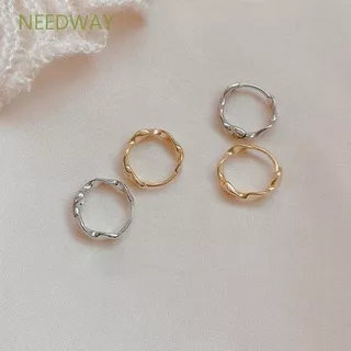 NEEDWAY Girls Wave Earrings Geometric Fashion  Accessories Hoop Earrings Women Circle Prevent Allergy Elegant Korean Simple Women Jewelry/Multicolor